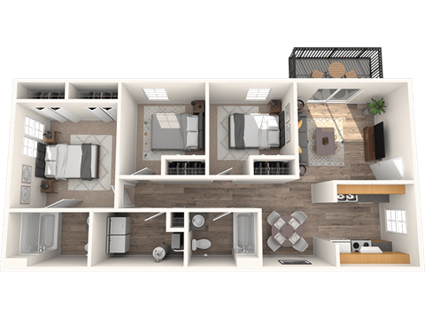 Bull Run three bedroom two bathroom floorplan